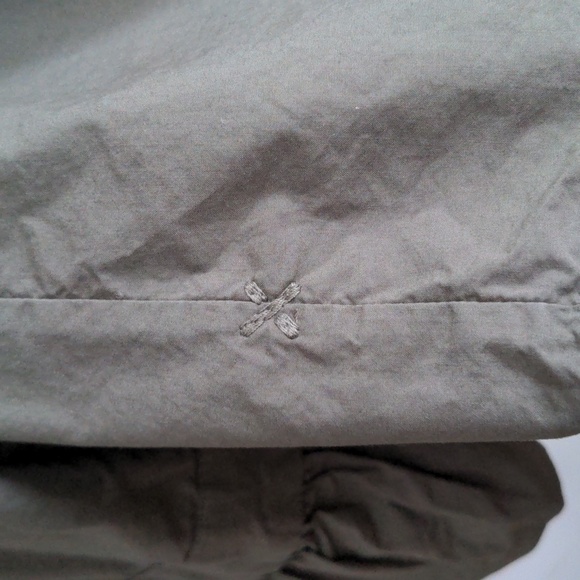 ALEX MILL Easy Ruffle Cotton Poplin Shirt, Dusty Olive, Size M, Spring - Picture 10 of 15